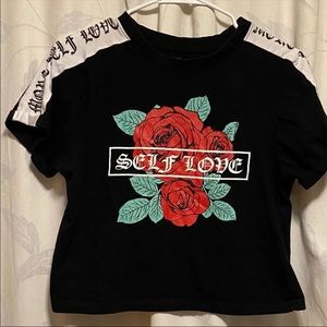 Electric Pink self love Rose graphic TShirt